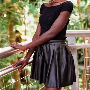 A black leather skirt